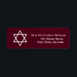 Star of David Pattern Bat Mitzvah Return Address Label<br><div class="desc">Star of David Pattern Bat Mitzvah label features a star pattern on a striped background. Available for bar mitzvahs as well. © Morning 6</div>