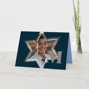 Star of David Photo Frame Thank You Monogram Foil Holiday Card