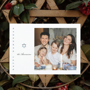 Star of David Photo Hanukkah Card