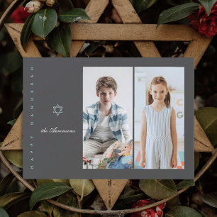 Star of David Photo Hanukkah Card