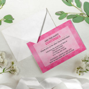 Star of David Pink Ombre Bat Mitzvah After Party Invitation