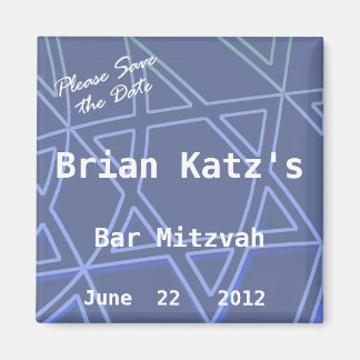 Star of David Please Save the Date Bar Mitzvah Magnet