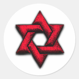Star of David Red Classic Round Sticker