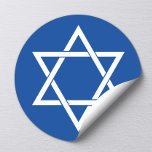 Star of David Royal Blue Religious Symbol Classic Round Sticker<br><div class="desc">Star of David Royal Blue Religious Symbol Stickers.</div>