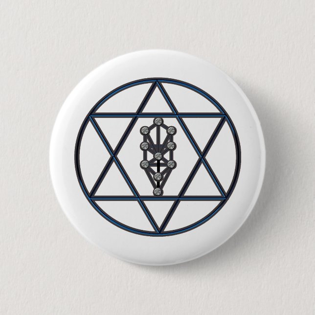 Star of David & Sefirah 6 Cm Round Badge (Front)