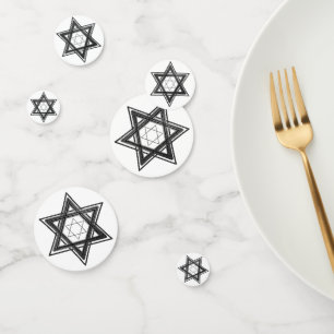 Star of David   Simple Black and White Jewish Confetti