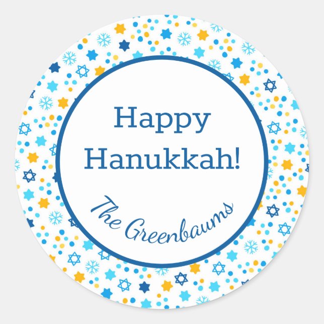 Star of David Snowflakes Gift Tag (Front)