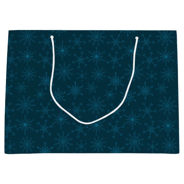 Star of David Snowflakes Large Gift Bag (Front)