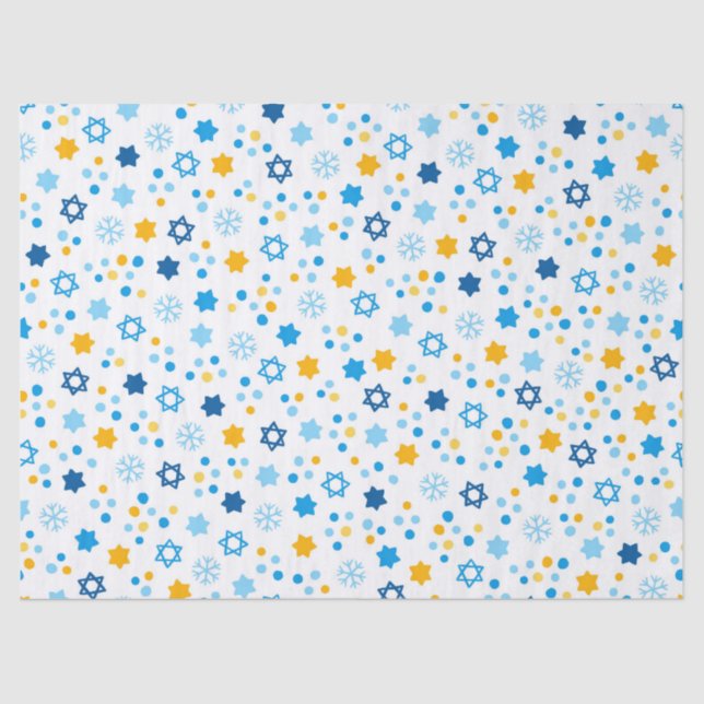 Star of David Snowflakes Tissue Paper (Front)