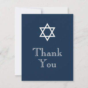 Star of David Thank You Card - Boy