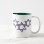 Star Of David Trio Two-Tone Coffee Mug<br><div class="desc">Triple Star of David design. Interlinking design.</div>