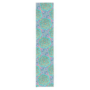 Star of David Turquoise Short Table Runner