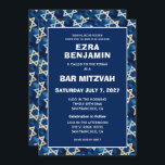 Star of David Watercolor Custom Bar Bat Mitzvah Invitation<br><div class="desc">Perfect card to announce a bat mitzvah, bar mitzvah or other Jewish celebration! Star pattern for you on the front and back side! FULLY CUSTOMIZABLE! Click on “Personalise” above to edit the text. Click "edit using design tool" to adjust the fonts, colours and placements and to delete the back side...</div>