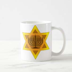 Star of David with Menorah Coffee Mug