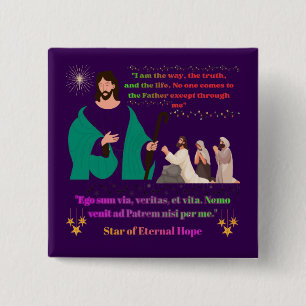 Star of Eternal Hope dark purple 15 Cm Square Badge