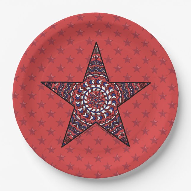 Star of Independence Paper Plate (Front)