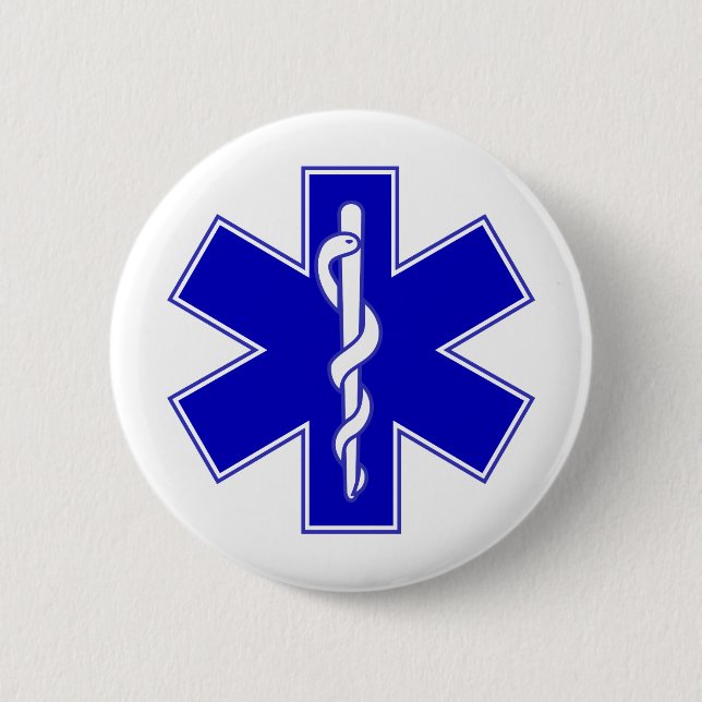 Star of Life 6 Cm Round Badge (Front)