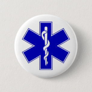 Star of Life 6 Cm Round Badge