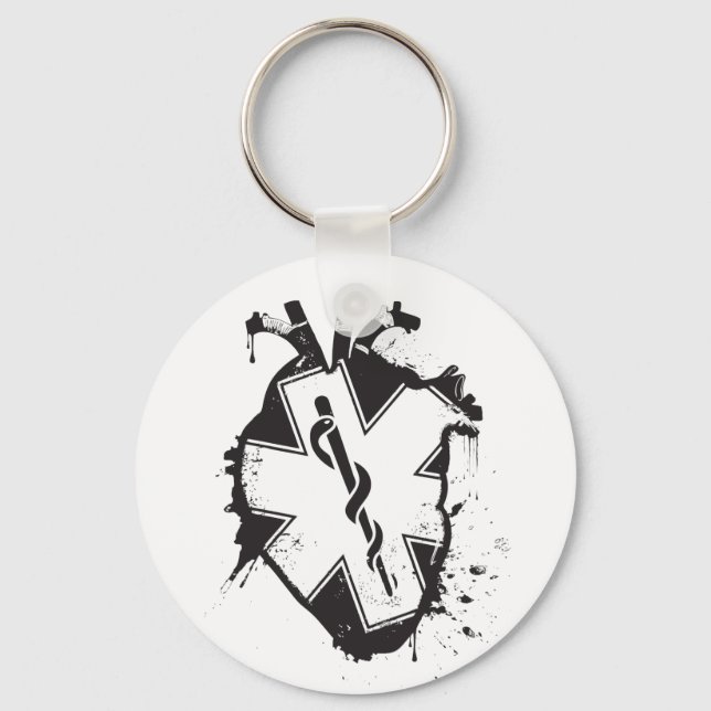 star of life anatomical heart key ring (Front)