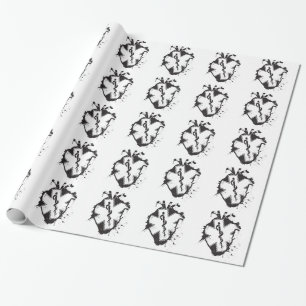 star of life anatomical heart wrapping paper