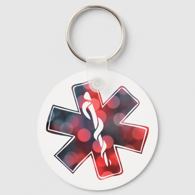 star of life bokeh key ring (Front)