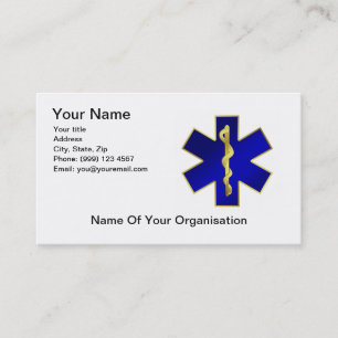 Star of Life Business Card, double sided. Business Card
