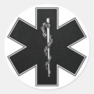 Star Of Life(BW) Classic Round Sticker