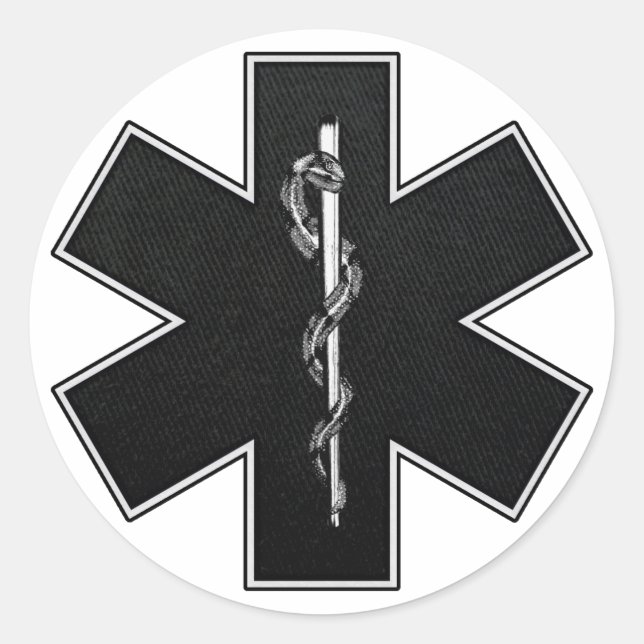 Star Of Life(BW) Classic Round Sticker (Front)