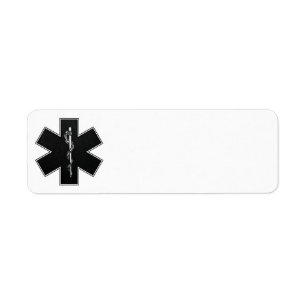Star Of Life(BW) Return Address Label
