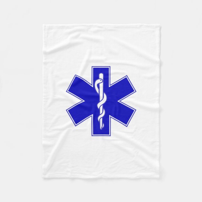 Star of Life (EMT) Fleece Blanket (Front)