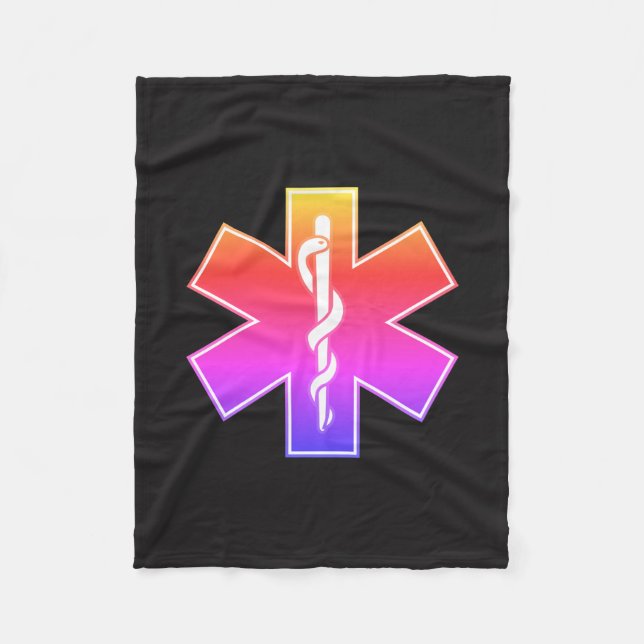 Star of Life (EMT) Ipanema Fleece Blanket (Front)