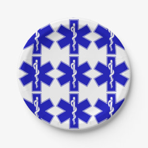 Star of Life (EMT) Paper Plate