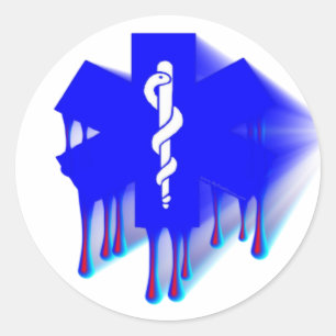 Star Of Life Melting Classic Round Sticker