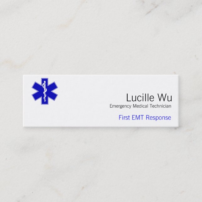 Star of Life Mini Business Card (Front)