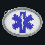Star of Life Oval Belt Buckle<br><div class="desc">The Star of Life is a symbol that represents the six main tasks executed by EMS personnel: Early Detection, Early Reporting, Early Response, On Scene Care, Care in Transit, and Transfer to Definitive Care. The Rode of Asclepius, is an ancient symbol associated with the Greek god Asclepius (a practitioner of...</div>