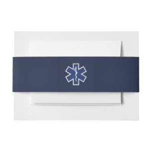 Star of Life Paramedic Emergency Medical S Decor Invitation Belly Band