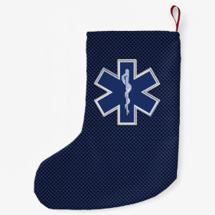 Star of Life Paramedic Emergency Medical S Decor Small Christmas Stocking