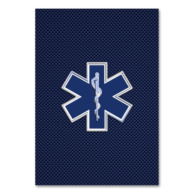 Star of Life Paramedic Emergency Medical Services Table Number (Front)