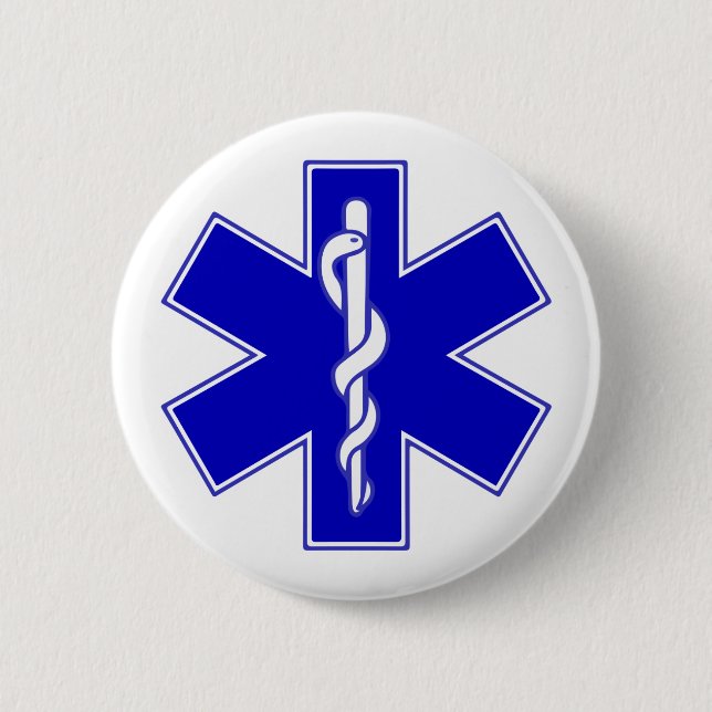 Star of Life symbol 6 Cm Round Badge (Front)