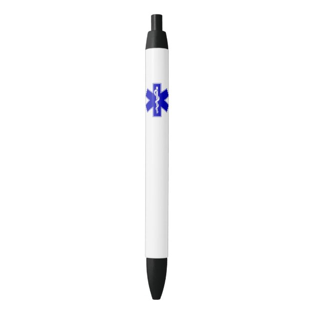 Star of Life Symbol Blue Ink Pen (Front Vertical)