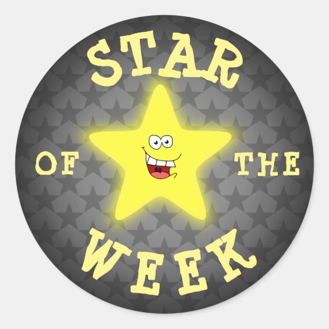 Star of the week classic round sticker (Front)