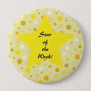 Star of the Week Yellow Star Dot background 10 Cm Round Badge