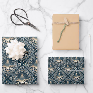 Star of Wonder Mandala Nativity Geometric Tile Wrapping Paper Sheet