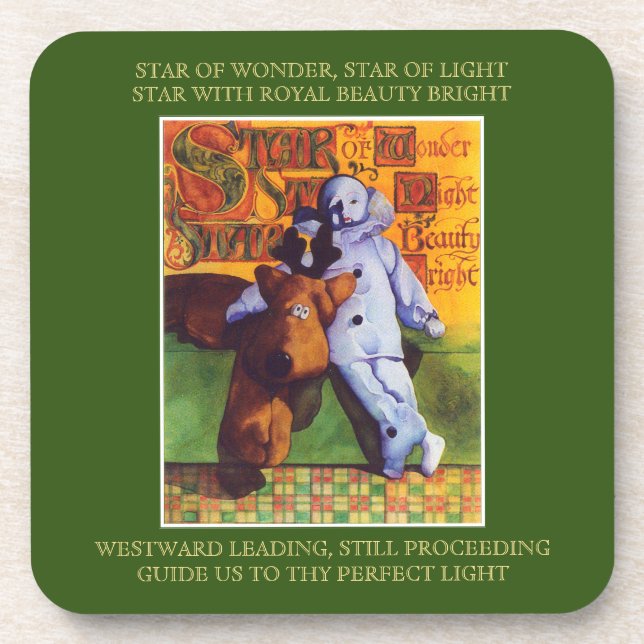 STAR OF WONDER Plastic Coasters + Lyrics / Green (Front)