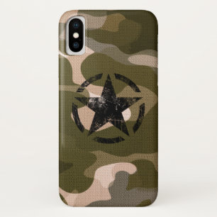 Star on Burlap style iPhone X Case