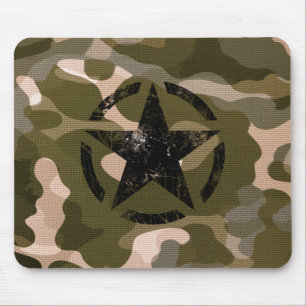 Star on Burlap style Mouse Pad