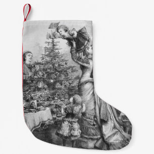 Star on Christmas Tree Small Christmas Stocking
