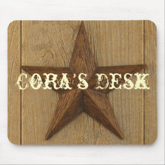 star on wood, Cora's Desk Mouse Pad