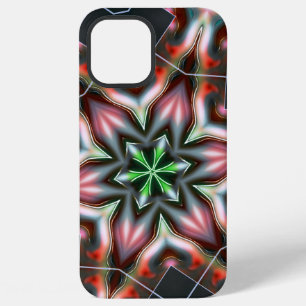 Star or flower cracking metallic armour, red matte iPhone 12 pro max case