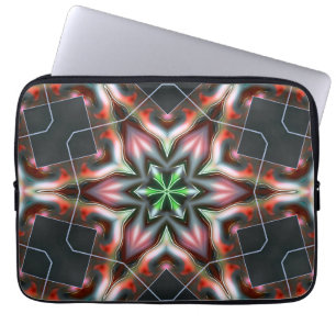 Star or flower cracking metallic armour, red matte laptop sleeve